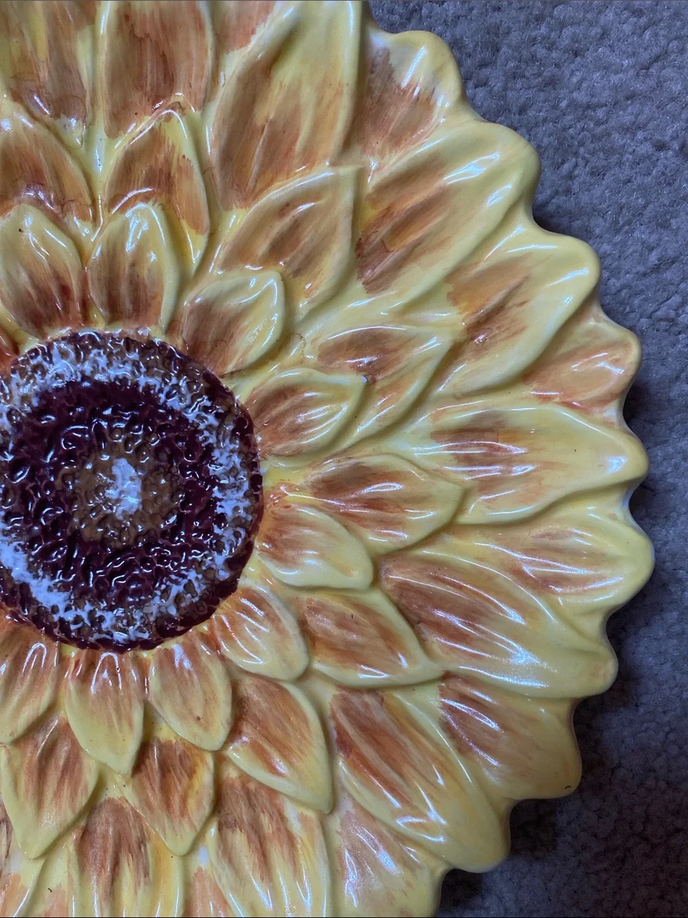 Certified International Sunflower Ceramic Decorative Plate - Yellow & Brown